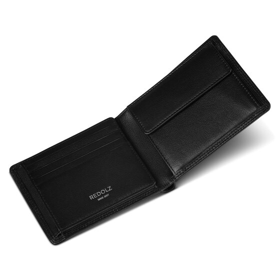 Redolz Leather Essentials QF Porte-monnaie RFID en cuir 12 cm dépliable