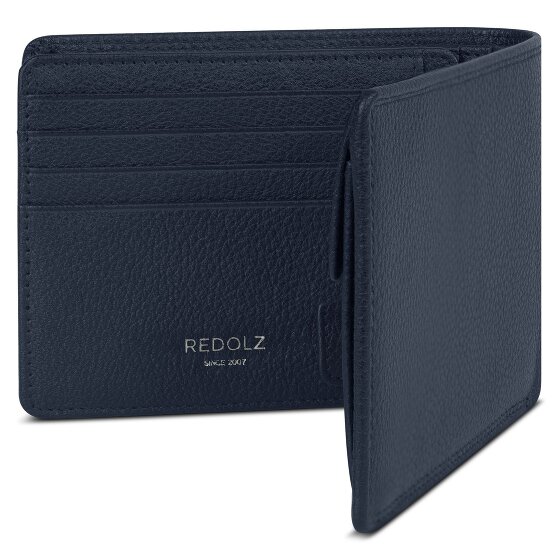 Redolz Leather Essentials QF Portefeuille RFID en cuir 12 cm dépliant avec poche zippée