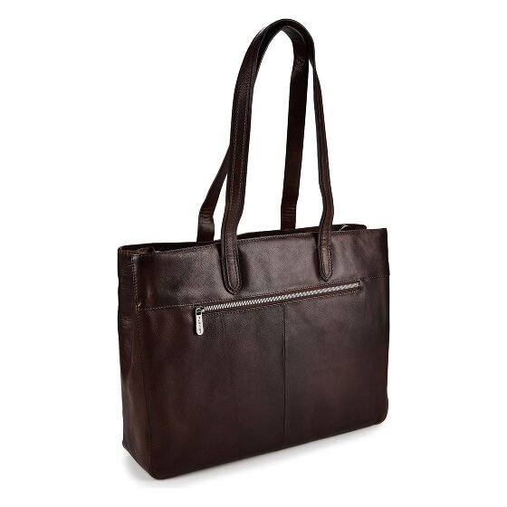 Plevier Power Sac de shopper Cuir véritable 31 cm Compartiment ordinateur