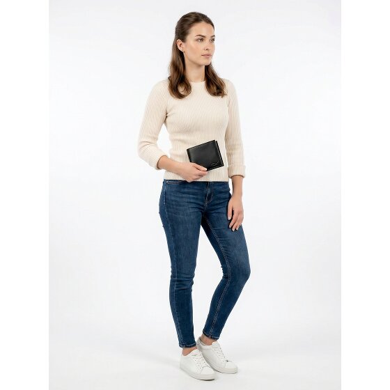 oxmox Leather Porte-monnaie Protection RFID Cuir véritable 12 cm