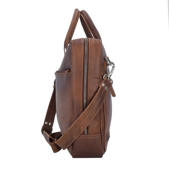 Plevier Vintage London Attaché-case Protection RFID Cuir véritable 41 cm Compartiment ordinateur