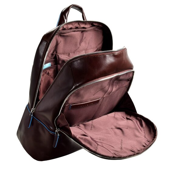 Piquadro Blue Square Sac à dos en cuir 39 cm Compartiment pour ordinateur portable