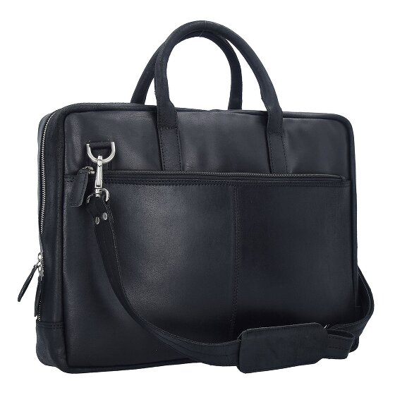 Plevier Vintage London Porte-documents Protection RFID Cuir 41 cm Compartiment pour ordinateur portable