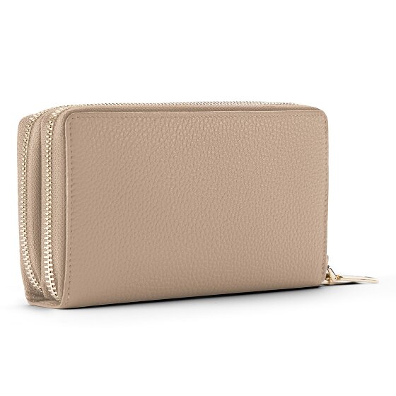 Lazarotti Porte-monnaie en cuir de Bologne XL à double fermeture éclair, protection RFID, 20 cm