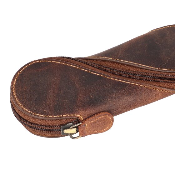 Greenburry Étui à lunettes vintage en cuir 17 cm