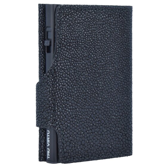 Tru Virtu Click & Slide Étui pour cartes de crédit Protection RFID Cuir véritable 6.5 cm