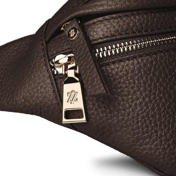Lazarotti Sac banane en cuir « Bologna » à double fermeture éclair, à porter en bandoulière, 25 cm