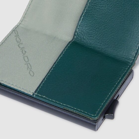 Piquadro PQ-Earth Étui pour cartes de crédit Protection RFID Cuir véritable 6.5 cm