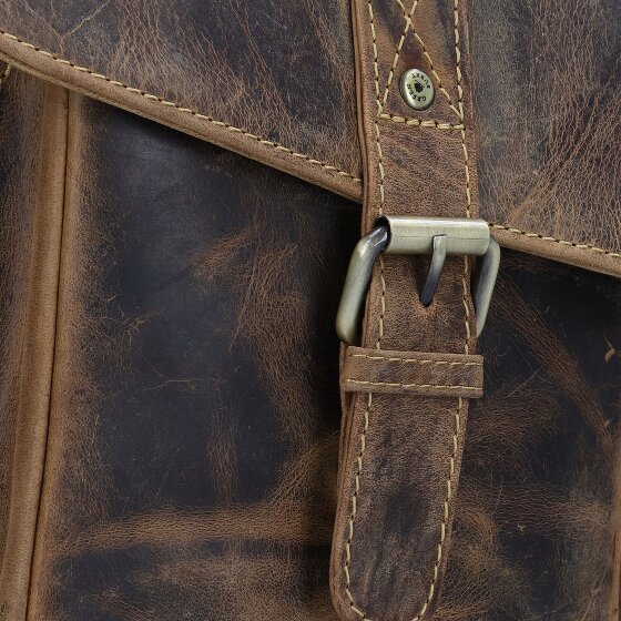 Greenburry Vintage Besace Cuir véritable 40 cm Compartiment ordinateur