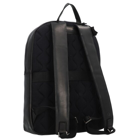 Greenburry Pure Black Daypack Cuir 46 cm Compartiment pour ordinateur portable