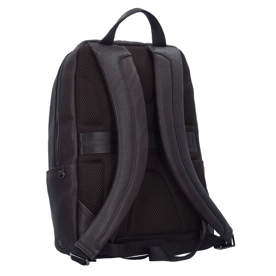 Piquadro Black Square Business Sac à dos en cuir 39 cm Compartiment pour ordinateur portable