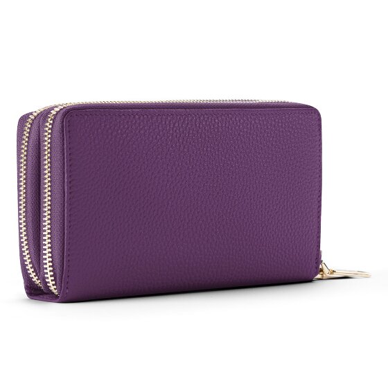 Lazarotti Porte-monnaie en cuir de Bologne XL à double fermeture éclair, protection RFID, 20 cm