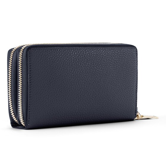 Lazarotti Porte-monnaie en cuir de Bologne XL à double fermeture éclair, protection RFID, 20 cm