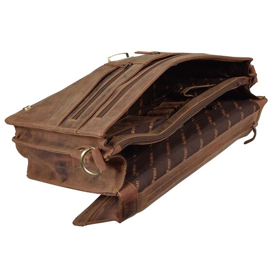Greenburry Porte-documents vintage en cuir 38 cm avec 2 compartiments principaux