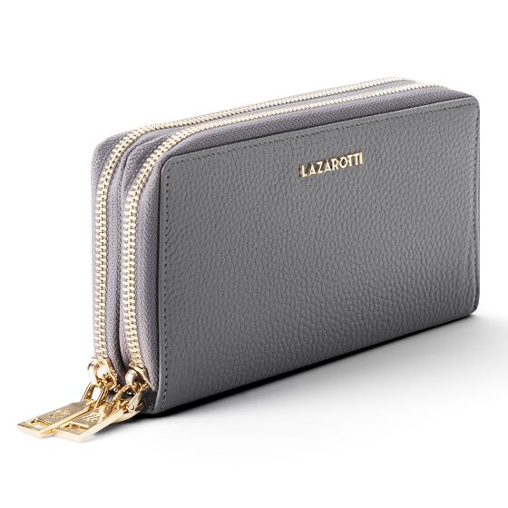 Lazarotti Bologna Leather XL Double Zip-Around Porte-monnaie RFID Cuir 20 cm
