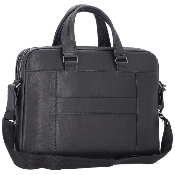 Piquadro Black Square Attaché-case Cuir véritable 40 cm Compartiment ordinateur