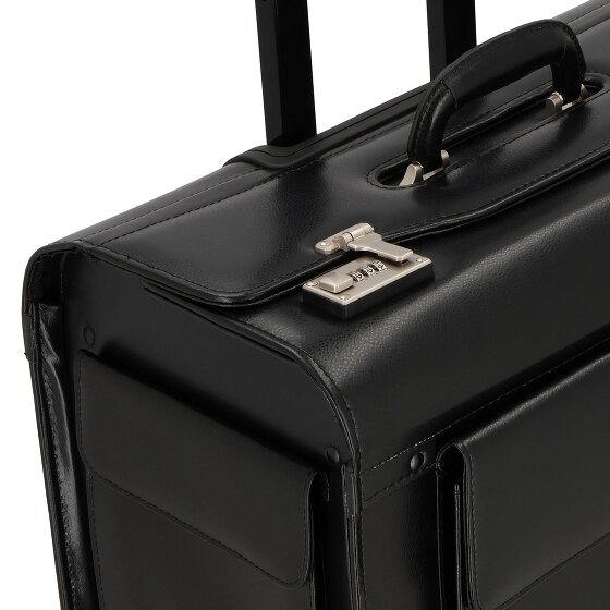 Dermata 2 roulettes Trolley pilote Cuir 39 cm