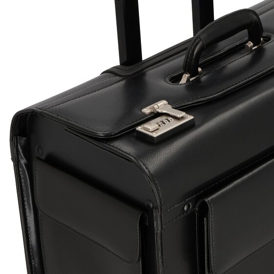 Dermata 2 roulettes Trolley pilote Cuir 39 cm