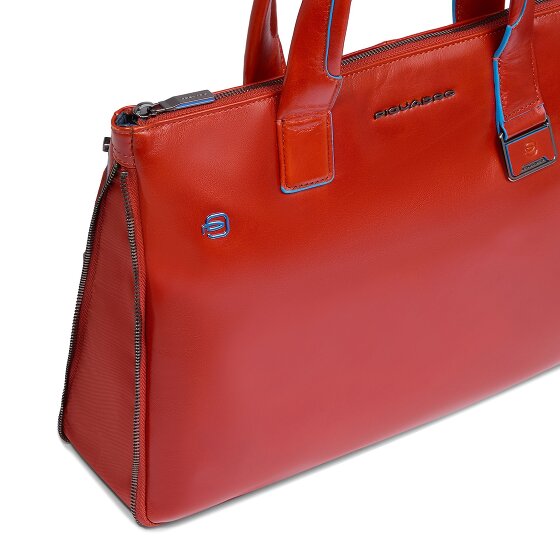 Piquadro Blue Square Sac de shopper Cuir 38 cm Compartiment pour ordinateur portable avec soufflet d'extension