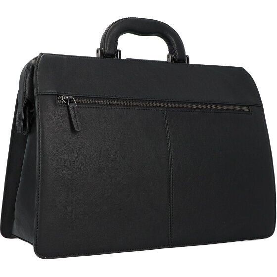 Piquadro Black Square Attaché-case Cuir véritable 37 cm