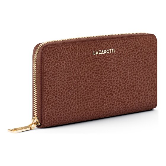 Lazarotti Bologna Leather XL Porte-monnaie zip-around en cuir 19 cm