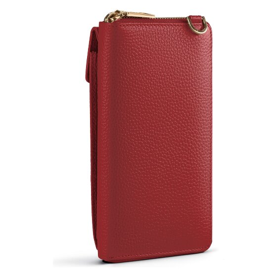 Lazarotti Porte-monnaie en cuir de Bologne à fermeture éclair, avec pochette pour téléphone portable, 19 cm
