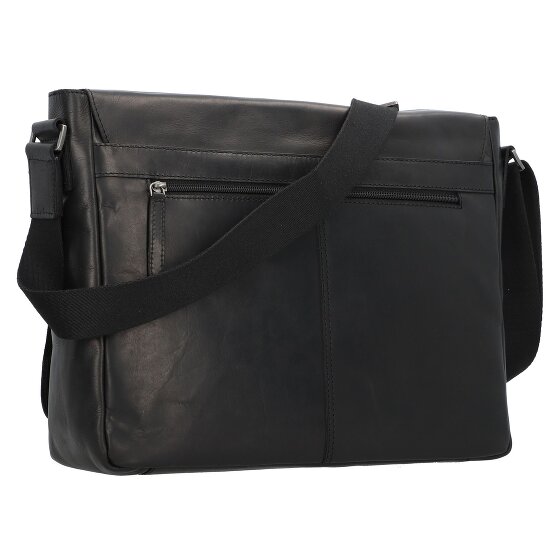 Greenburry Pure Black Messenger Cuir 37 cm