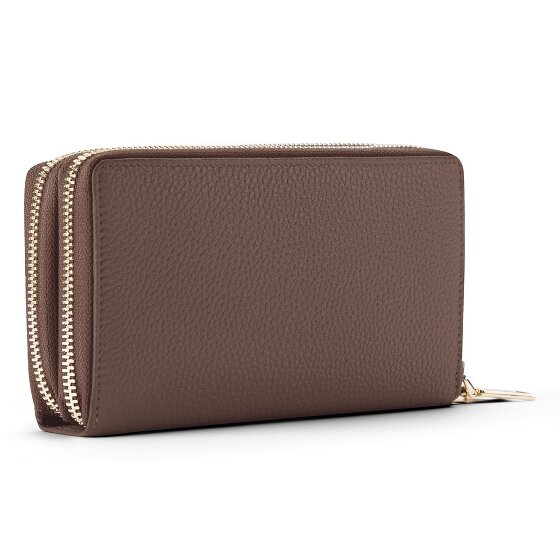 Lazarotti Porte-monnaie en cuir de Bologne XL à double fermeture éclair, protection RFID, 20 cm