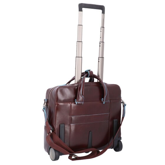 Piquadro Blue Square 2 roues Valise business Cuir véritable 36 cm Compartiment ordinateur