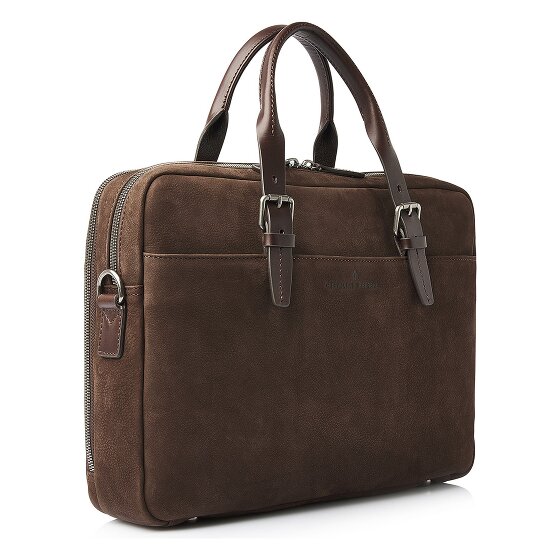 Castelijn & Beerens Nubuck Attaché-case Cuir véritable 41 cm Compartiment ordinateur