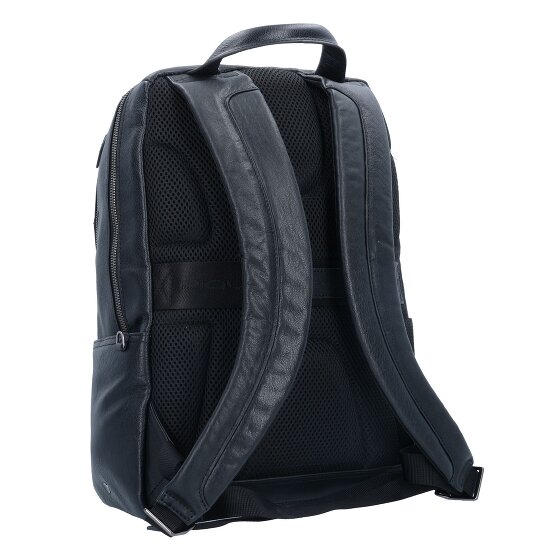 Piquadro Black Square Sac à dos en cuir 39 cm Compartiment pour ordinateur portable
