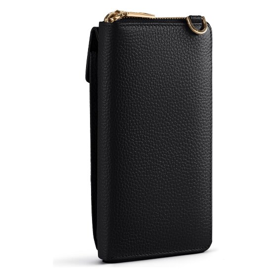 Lazarotti Porte-monnaie en cuir de Bologne à fermeture éclair, avec pochette pour téléphone portable, 19 cm