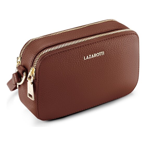 Lazarotti Bologna Leather Sac à bandoulière Camera-Bag en cuir double zip 18 cm
