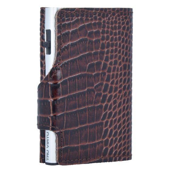 Tru Virtu Click & Slide Porte-cartes de crédit Porte-monnaie RFID en cuir 6,5 cm