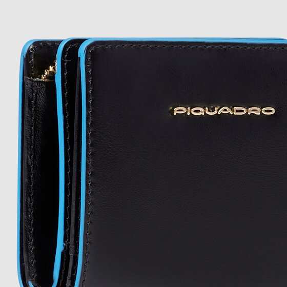 Piquadro Blue Square Porte-monnaie Protection RFID Cuir véritable 11 cm