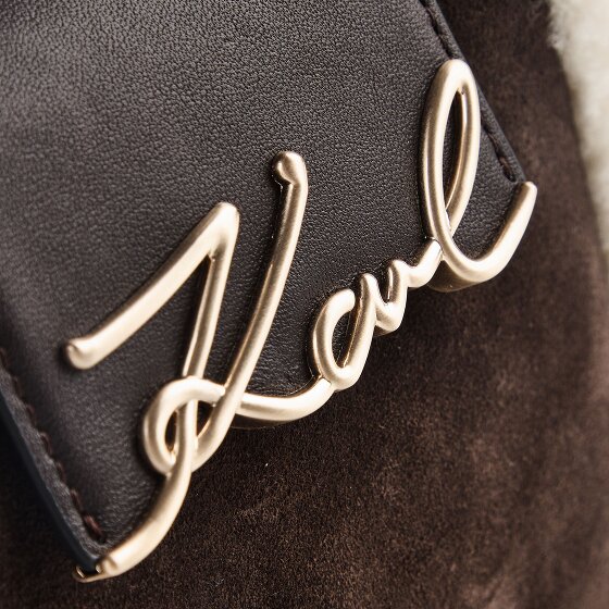 Karl Lagerfeld Signature Mini sac à main Cuir véritable 18 cm