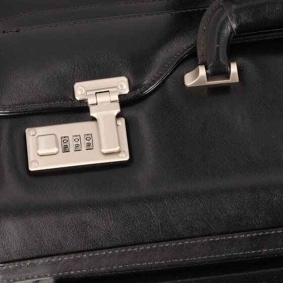 Dermata 2 roulettes Trolley pilote Cuir 39 cm Compartiment pour ordinateur portable