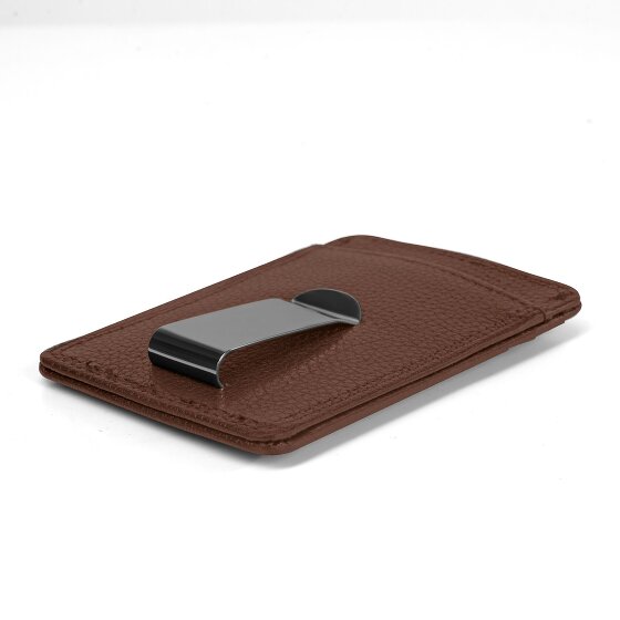 Redolz Leather Essentials Porte-cartes de crédit RFID en cuir 7 cm avec pince à billets