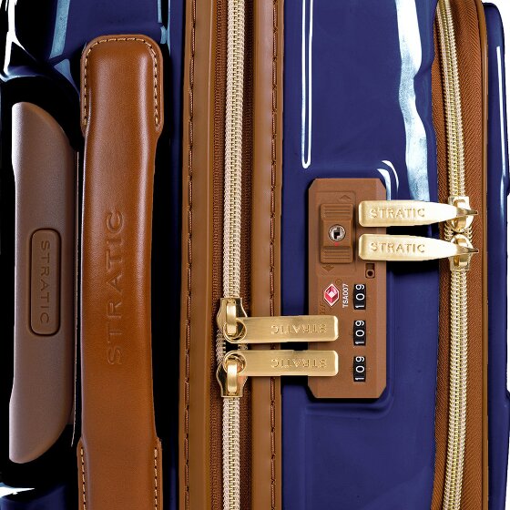 Stratic Leather & More 4 roulettes Trolley de cabine 55 cm Compartiment pour ordinateur portable