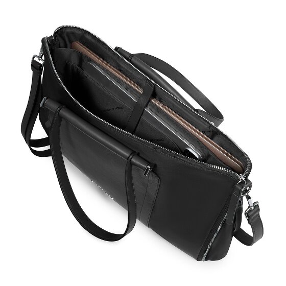 Piquadro Lyra Attaché-case Cuir véritable 42 cm Compartiment ordinateur avec soufflet d'extension