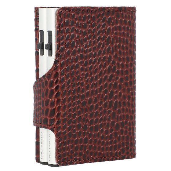 Tru Virtu Click & Slide Porte-cartes de crédit Porte-monnaie RFID en cuir 6,5 cm