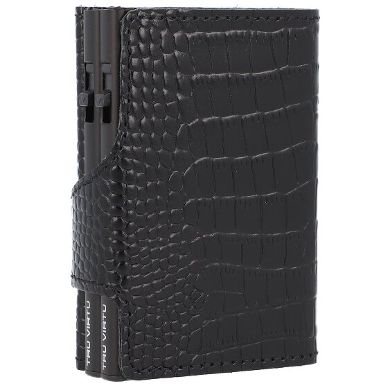 Tru Virtu Click & Slide Porte-cartes de crédit Porte-monnaie RFID en cuir 6,5 cm