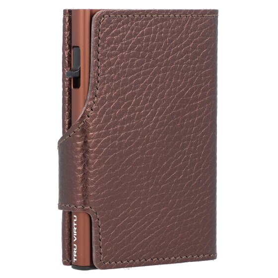 Tru Virtu Click & Slide Porte-cartes de crédit RFID en cuir 6,5 cm