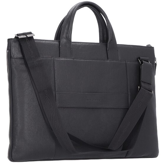 Piquadro Black Square Sacoche en cuir pour ordinateur portable 47 cm