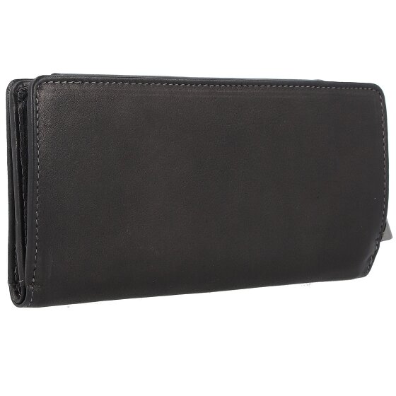 Greenland Nature Black Nappa Porte-monnaie en cuir RFID 19 cm