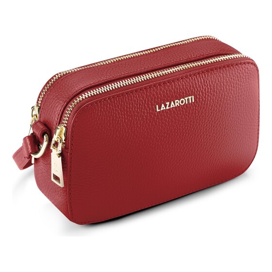 Lazarotti Bologna Leather Sac à bandoulière Camera-Bag en cuir double zip 18 cm