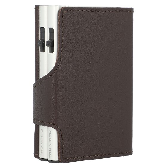 Tru Virtu Click & Slide Porte-cartes de crédit Porte-monnaie RFID en cuir 6,5 cm