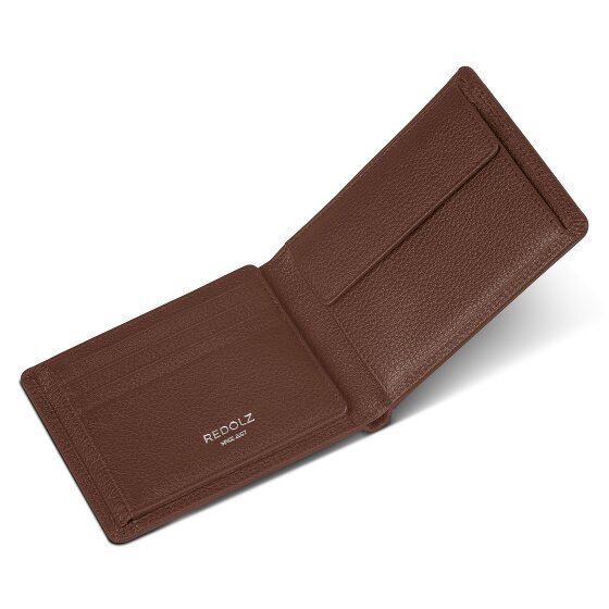 Redolz Leather Essentials QF Porte-monnaie RFID en cuir 12 cm dépliable