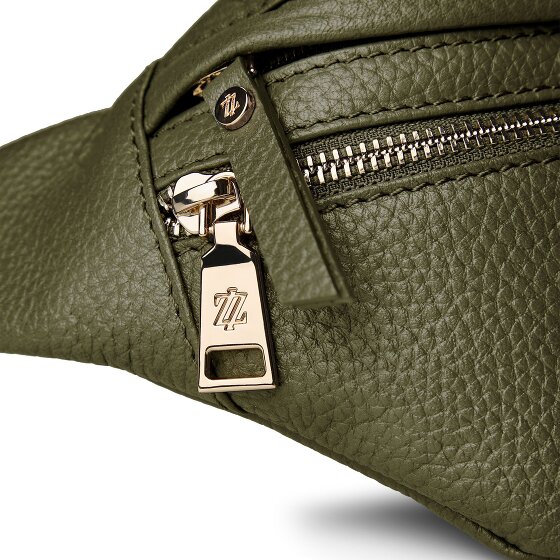 Lazarotti Sac banane en cuir « Bologna » à double fermeture éclair, à porter en bandoulière, 25 cm
