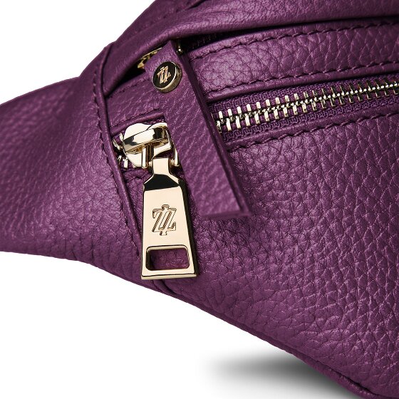 Lazarotti Sac banane en cuir « Bologna » à double fermeture éclair, à porter en bandoulière, 25 cm